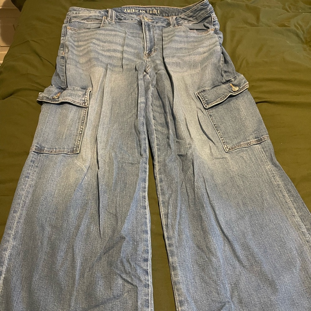 American Eagle baggy wide leg cargos